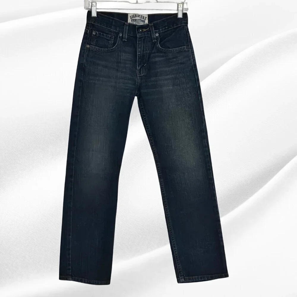 2/$20 Levi Strauss Signature Boys Slim Straight Fit Jeans Size 12 Reg